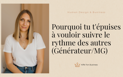 Pourquoi tu t&rsquo;épuises à vouloir suivre le rythme des autres (Générateur/MG)