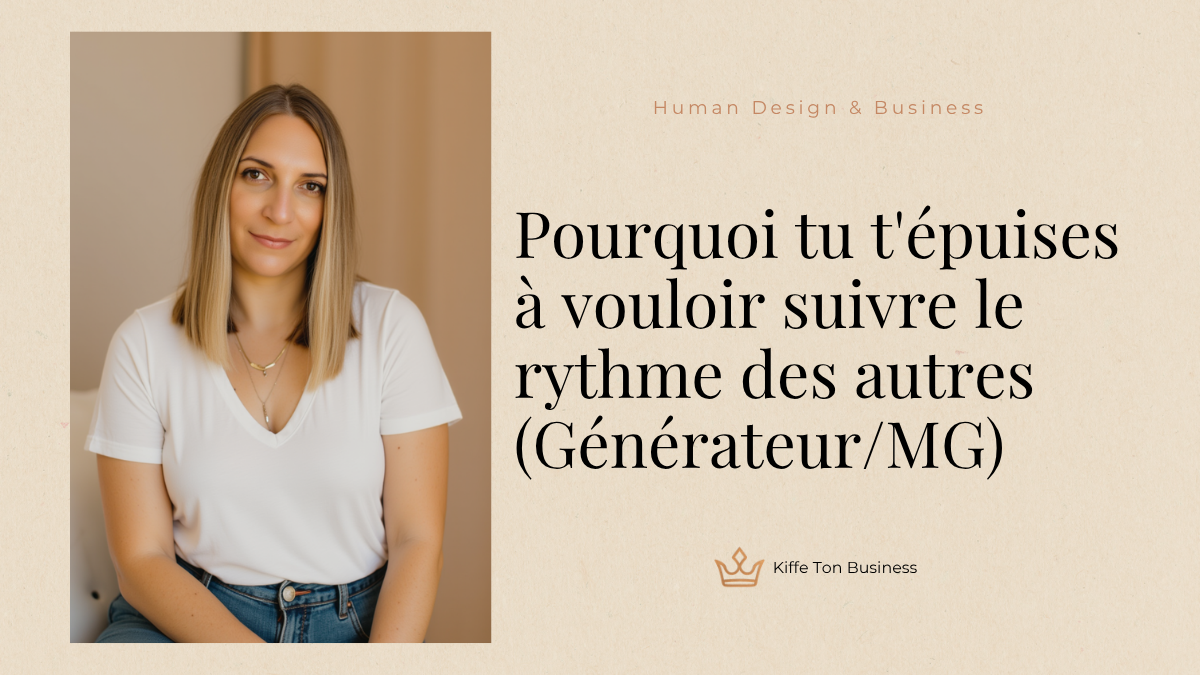 Pourquoi tu t&rsquo;épuises à vouloir suivre le rythme des autres (Générateur/MG)